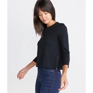 Marine Layer Black Polly Cropped Tunic Top